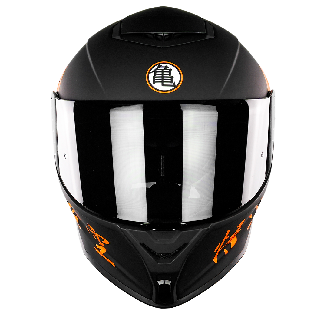 KOV Casco Buster Dragon Ball Z Goku Negro Mate Integral para Moto Deportivo AERODINAMICO Certificado Dot